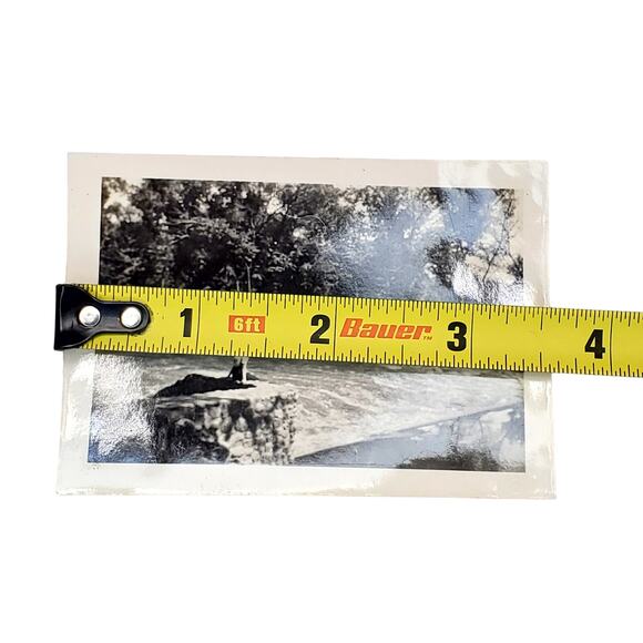 Vtg Lady on Rocks Near River Nature Core Original Monochrome Photography Found - Picture 3 of 4